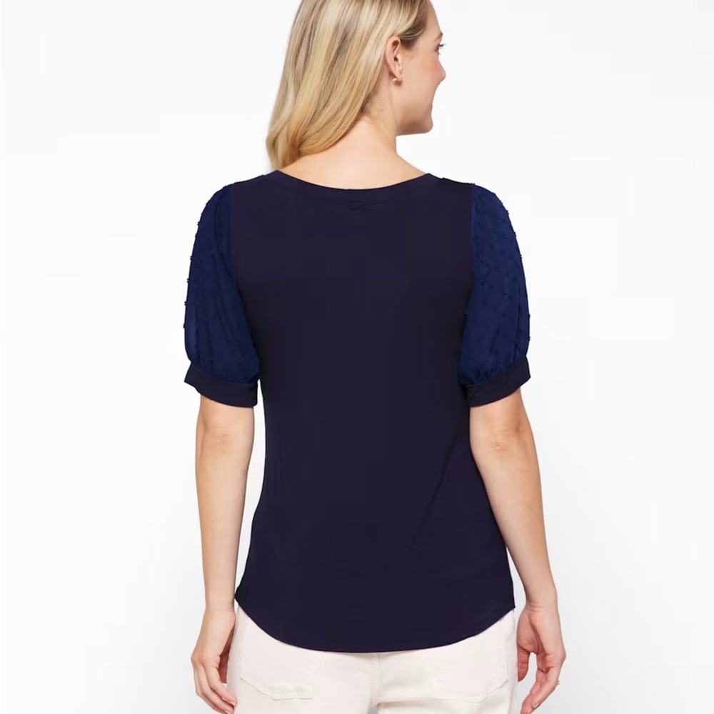 NWT Beacon Women’s Kennedy Puff Sleeve Knit Top M - Picture 2 of 6